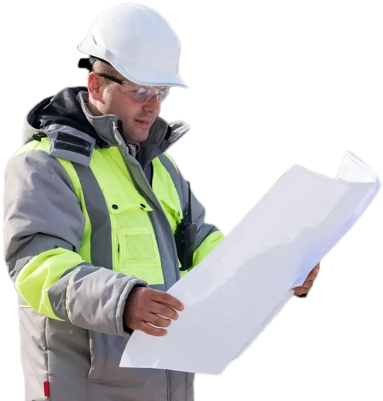 Engineer holding a plan
